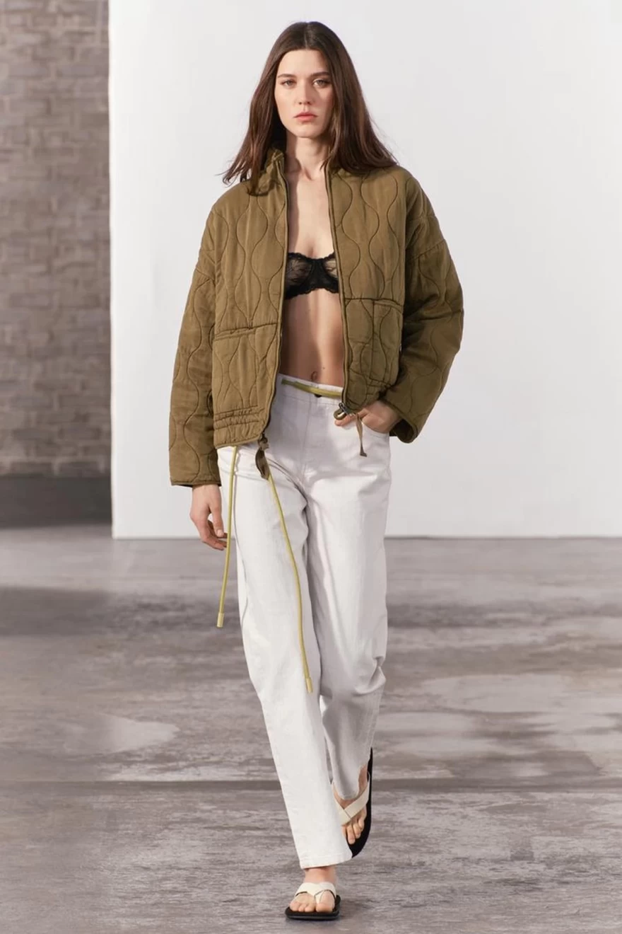 χακί καπιτονέ μπουφάν