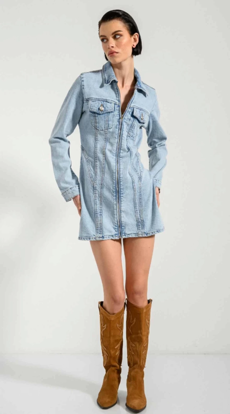 μινι τζιν φόρεμα