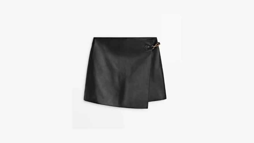 δερμάτινη φούστα με σκίσιμο
