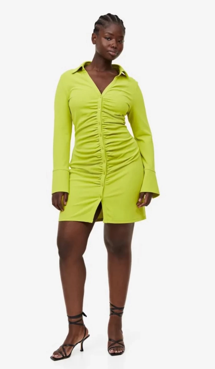 νέον ντραπέ φόρεμα