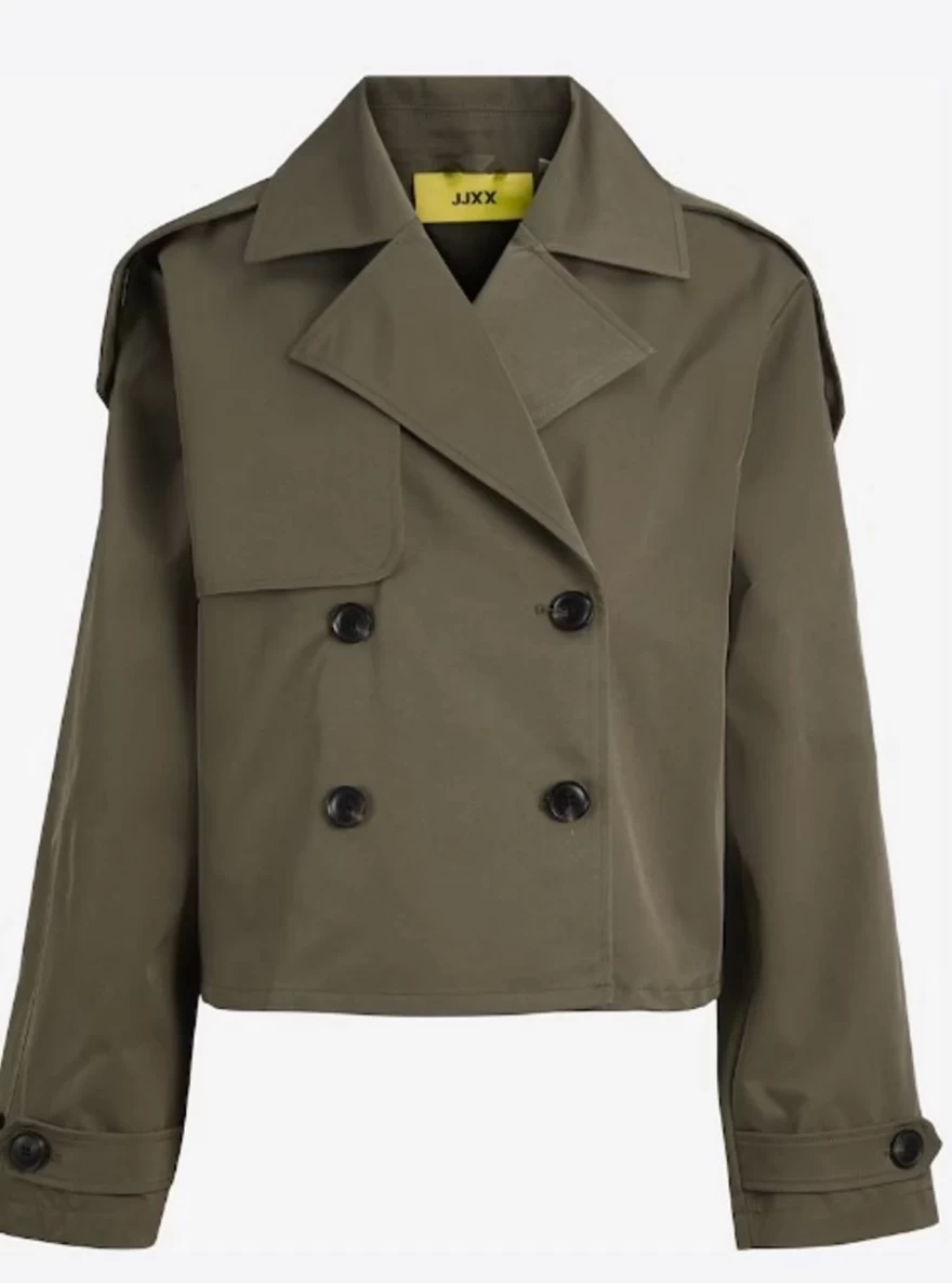 χακί κοντή καμπαρντίνα