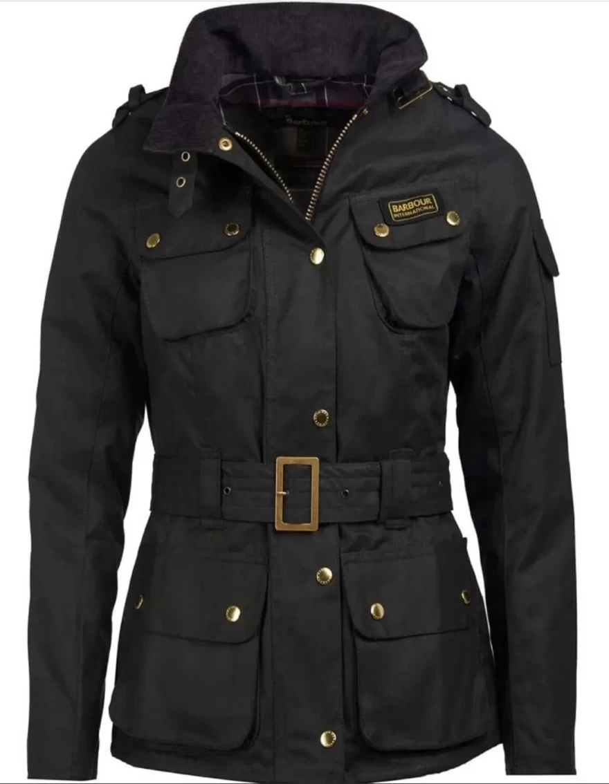 μαύρο τζάκετ με ζώνη