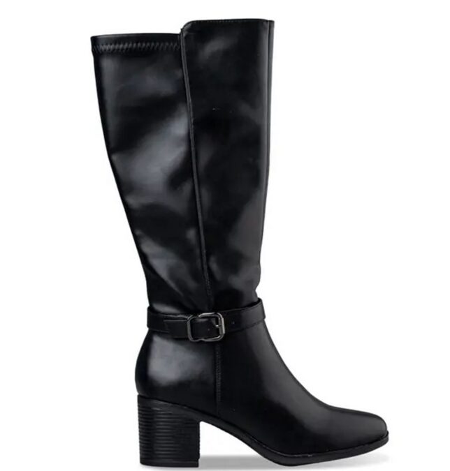 Μαύρες μπότες με αγκράφα envie shoes