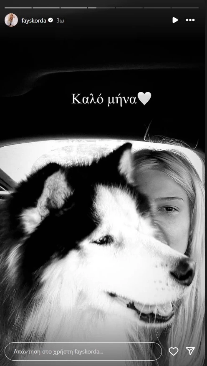 Η Φαίη Σκορδά με το νέο της σκυλάκι