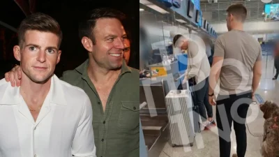Στέφανος Κασσελάκης: Οι τρυφερές στιγμές στο αεροδρόμιο με τον Tyler McBeth τη στιγμή του αποχαιρετισμού - Επιστρέφει στην Αμερική πριν μπει στρατό
