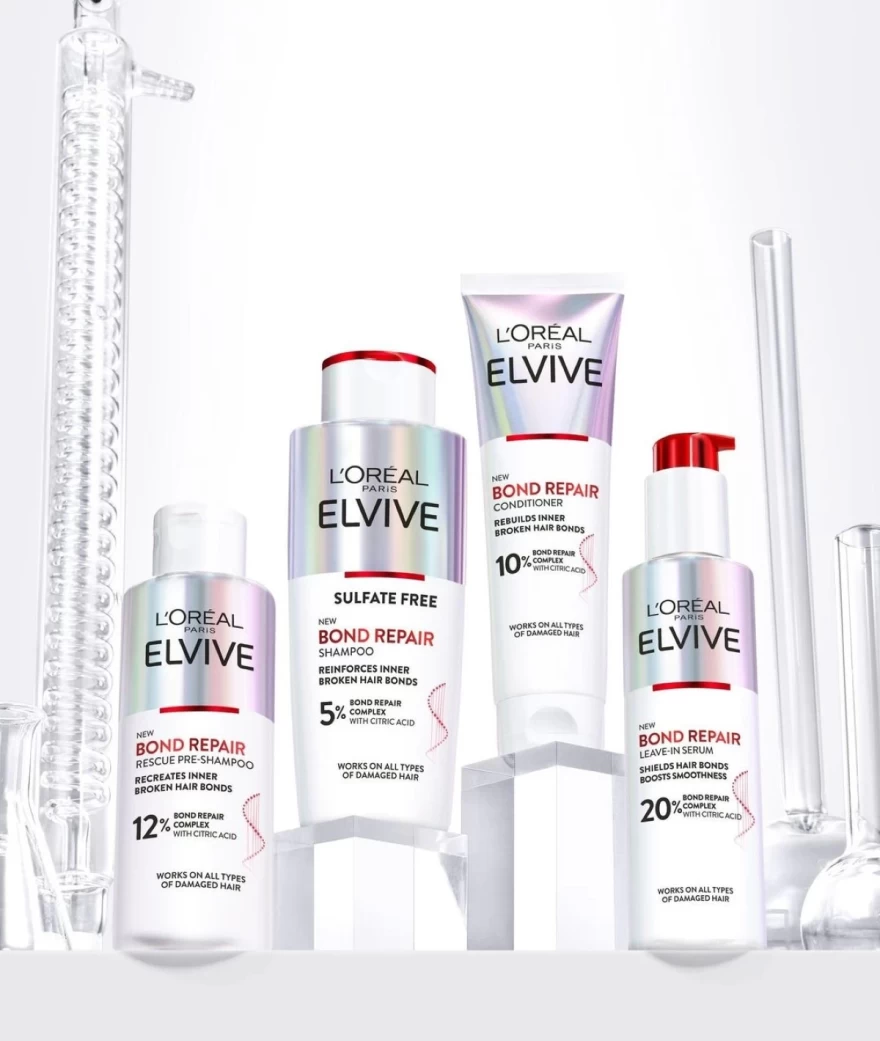 σειρά φροντίδας μαλλιών elvive bond repair loreal paris