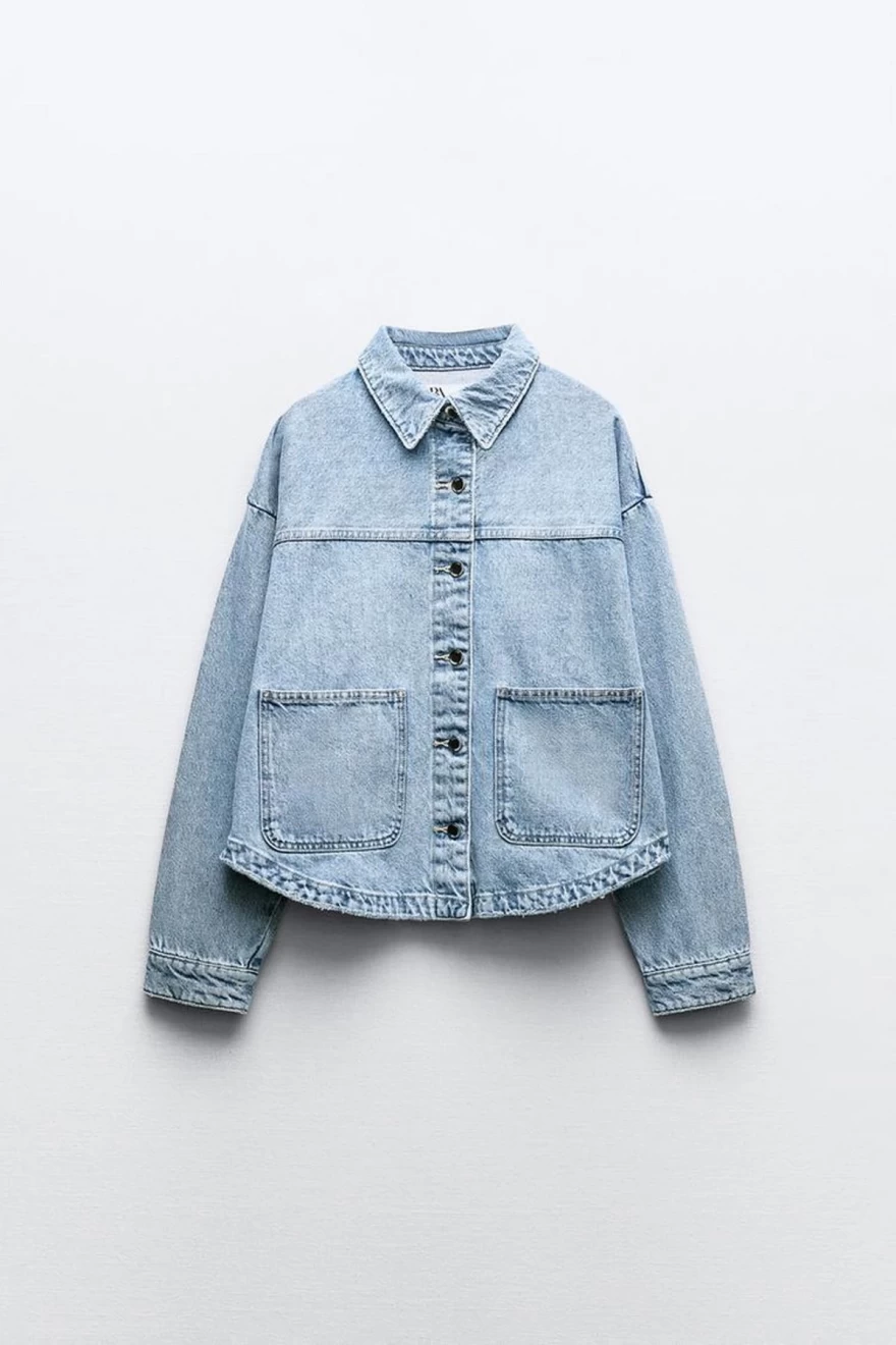 denim overshirt zara