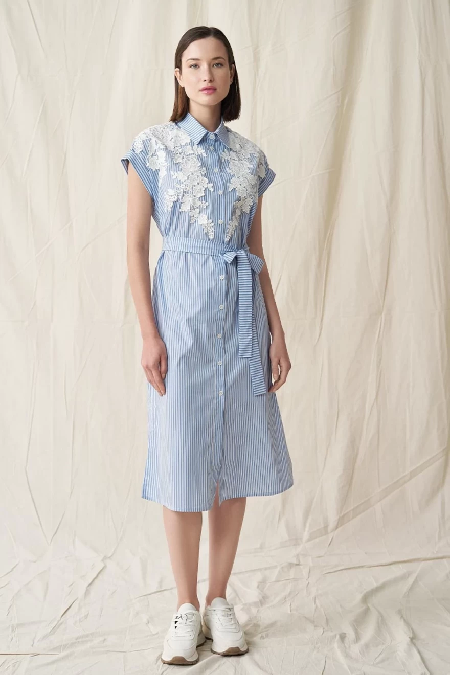 ριγέ φόρεμα με λουλούδια  alexanderjacob.com