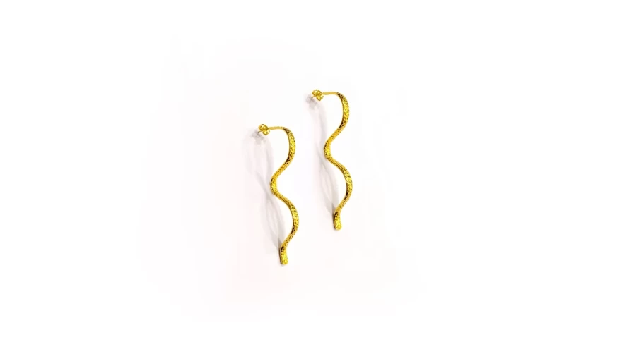 χρυσαφί κρεμαστά σκουλαρίκια catherinebijoux.com