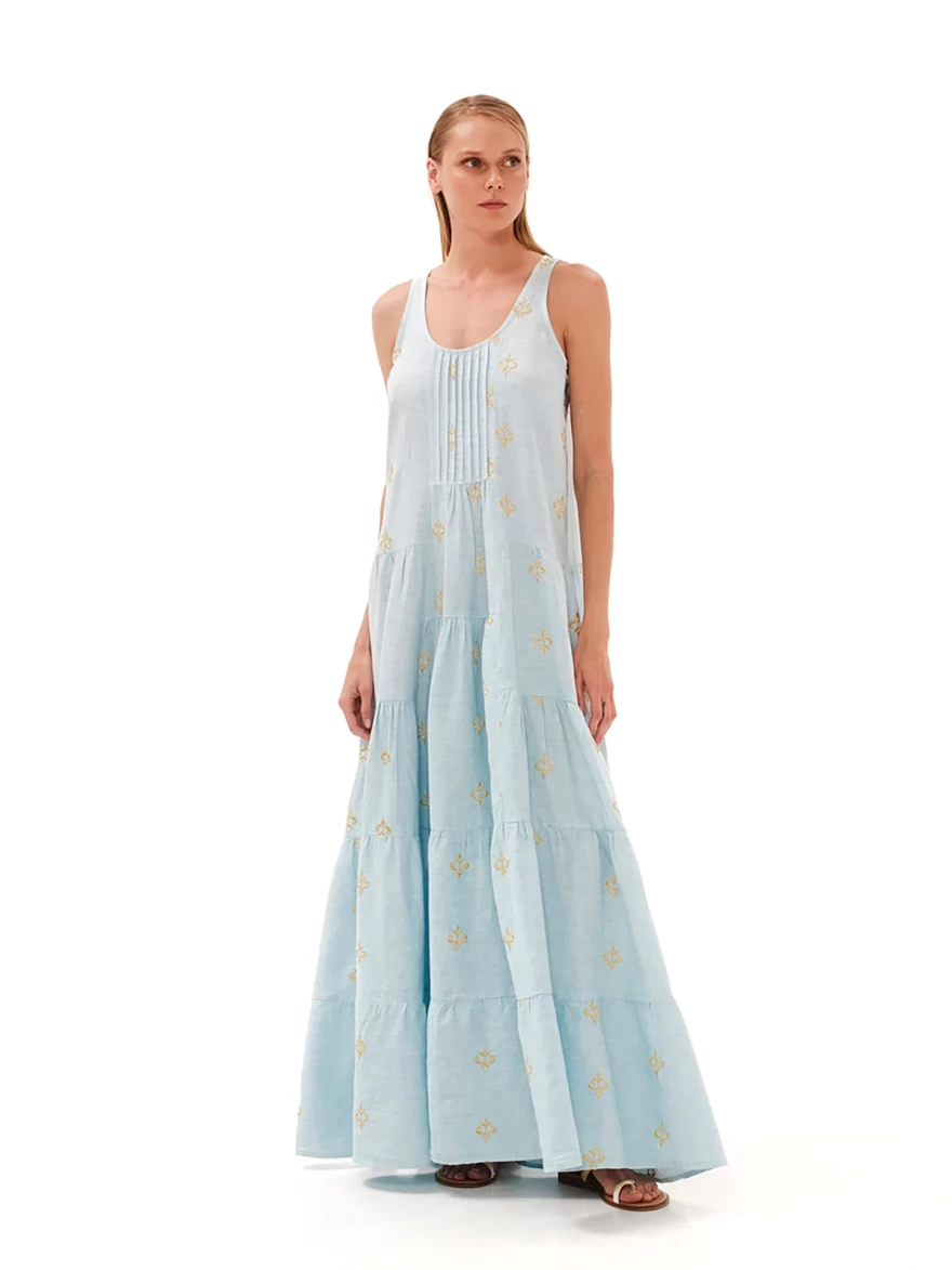 Τιρκουάζ φόρεμα Haris Cotton