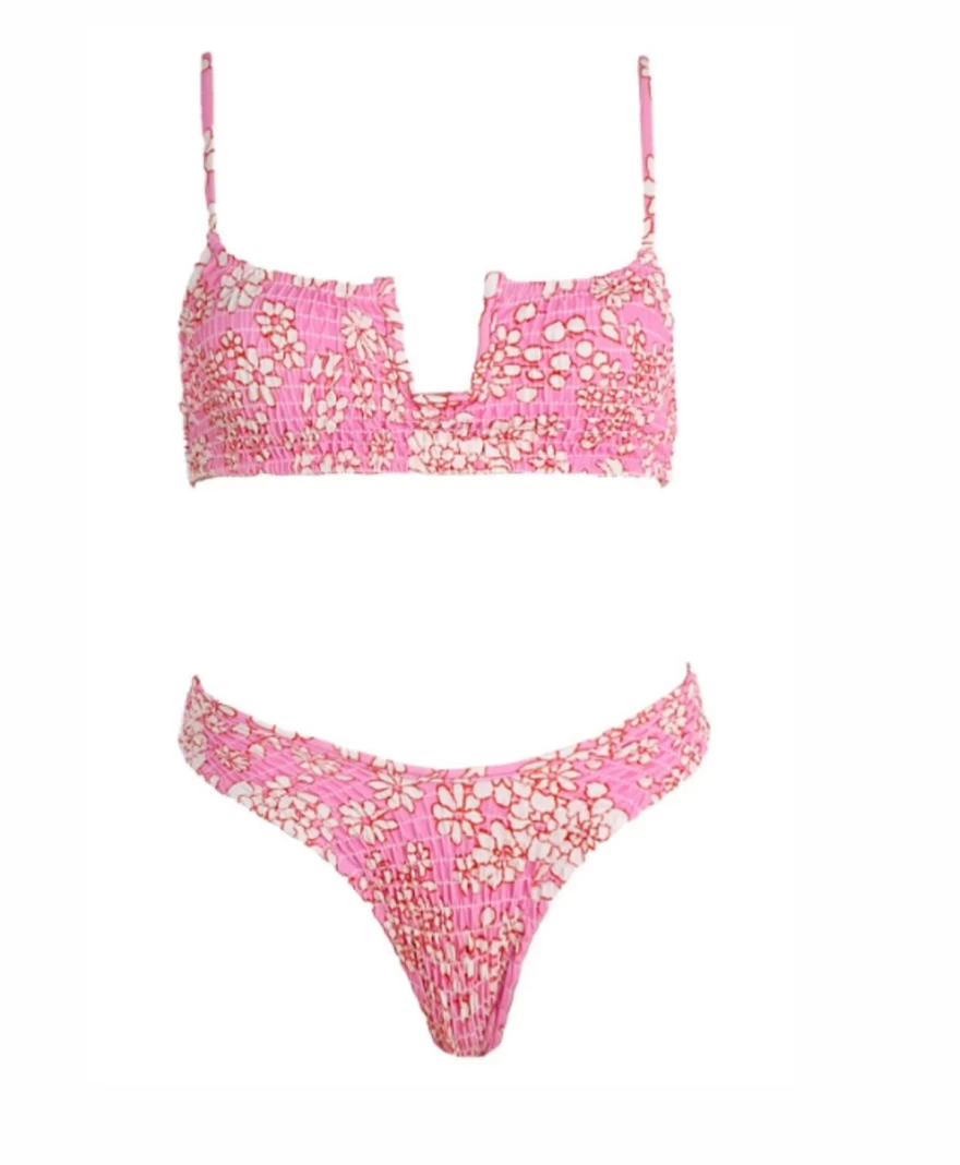 ροζ φλοράλ μπικίνι