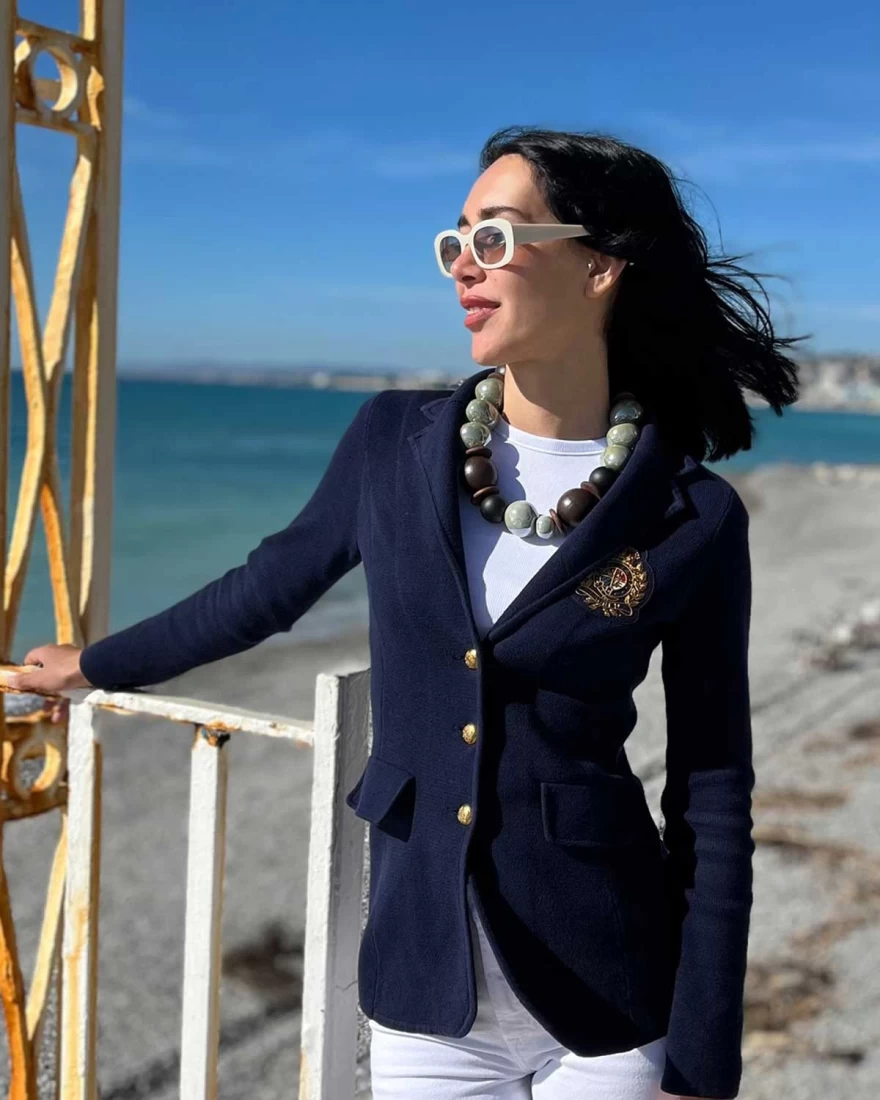 καφέ-χακί κολιέ Emmanuela Eleutheriadou