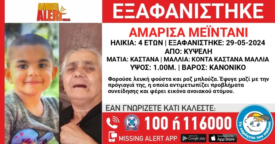 Eξαφάνιση 4χρονης μαζί με την γιαγιά της από την Κυψέλη