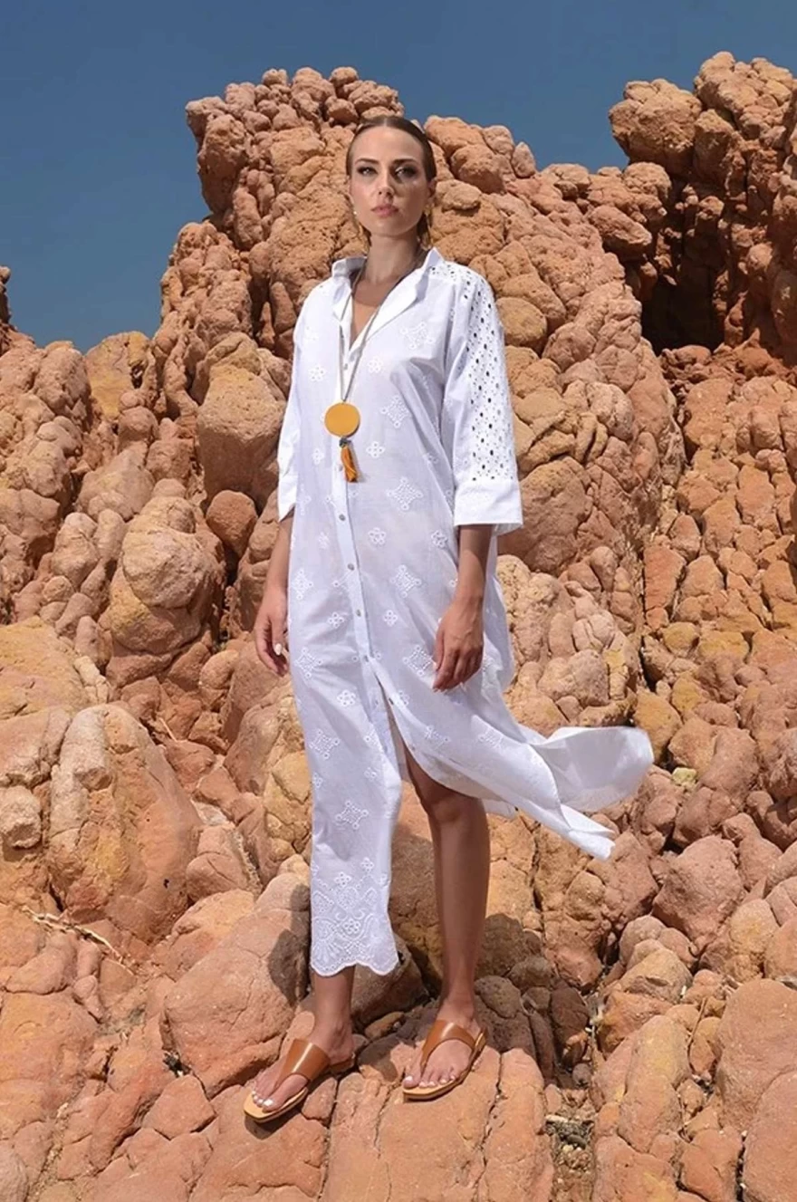 λευκό shirt dress eleia cortes