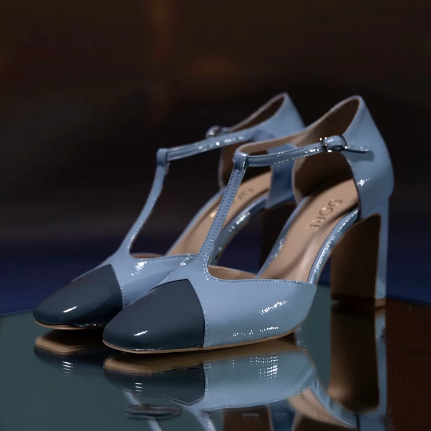 δίχρωμες γαλάζιες γόβες doreshoes.gr