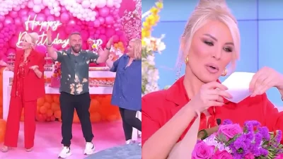 Κατερίνα Καινούργιου: «Από κανένα γκόμενο αποκλείεται να είναι!» - Η τεράστια ανθοδέσμη, η τούρτα και η έκπληξη για τα γενέθλιά της στη Super Κατερίνα
