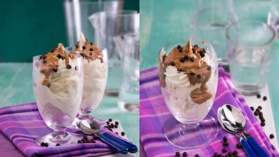 Θα τρέχουν τα σάλια σε όλους: Υγιεινό γλυκό ψυγείου με πραλίνα αμυγδάλου και κομμάτια σοκολάτας