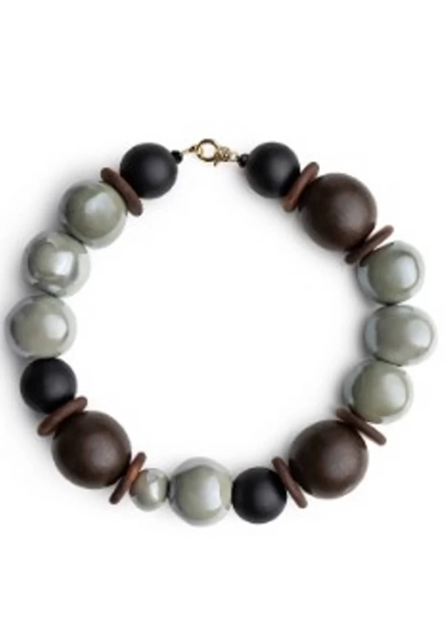 καφέ-χακί κολιέ Emmanuela Eleutheriadou