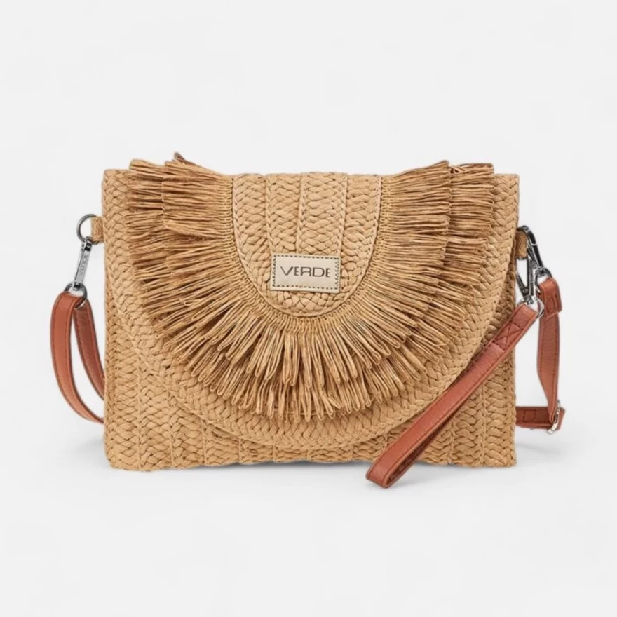 ψάθινη τσάντα ώμου