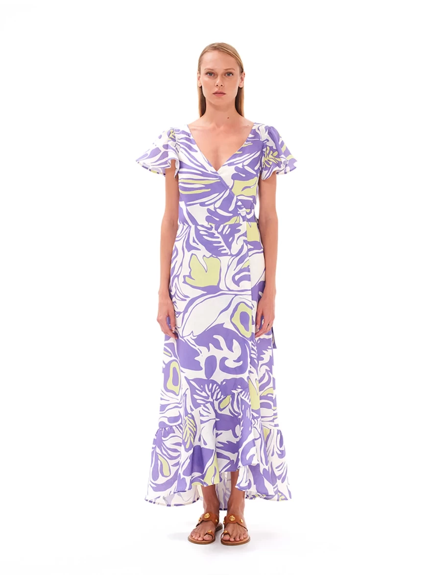 Εμπριμέ φόρεμα Haris Cotton