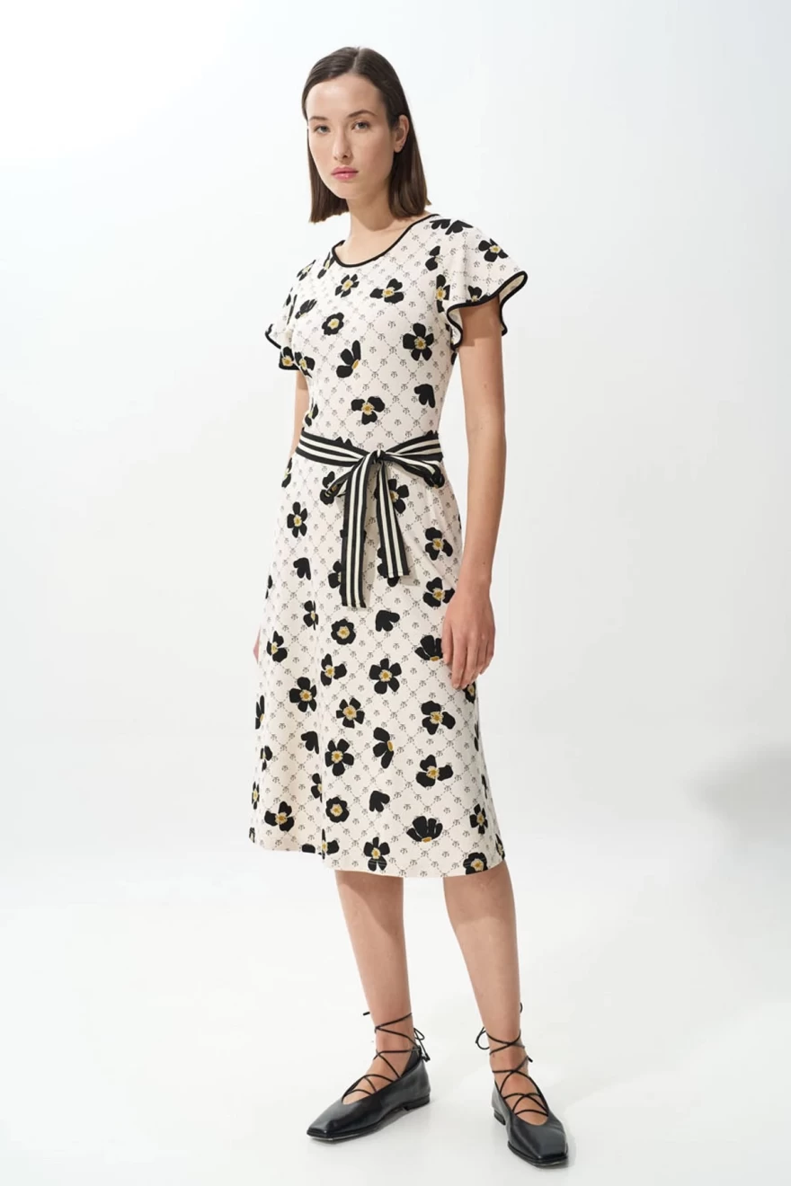 φλοράλ φόρεμα με ζώνη  alexanderjacob.com