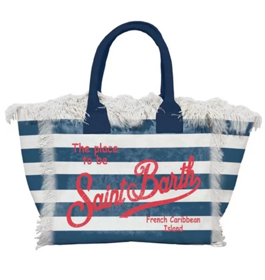 ριγέ πάνινη τσάντα favela.gr