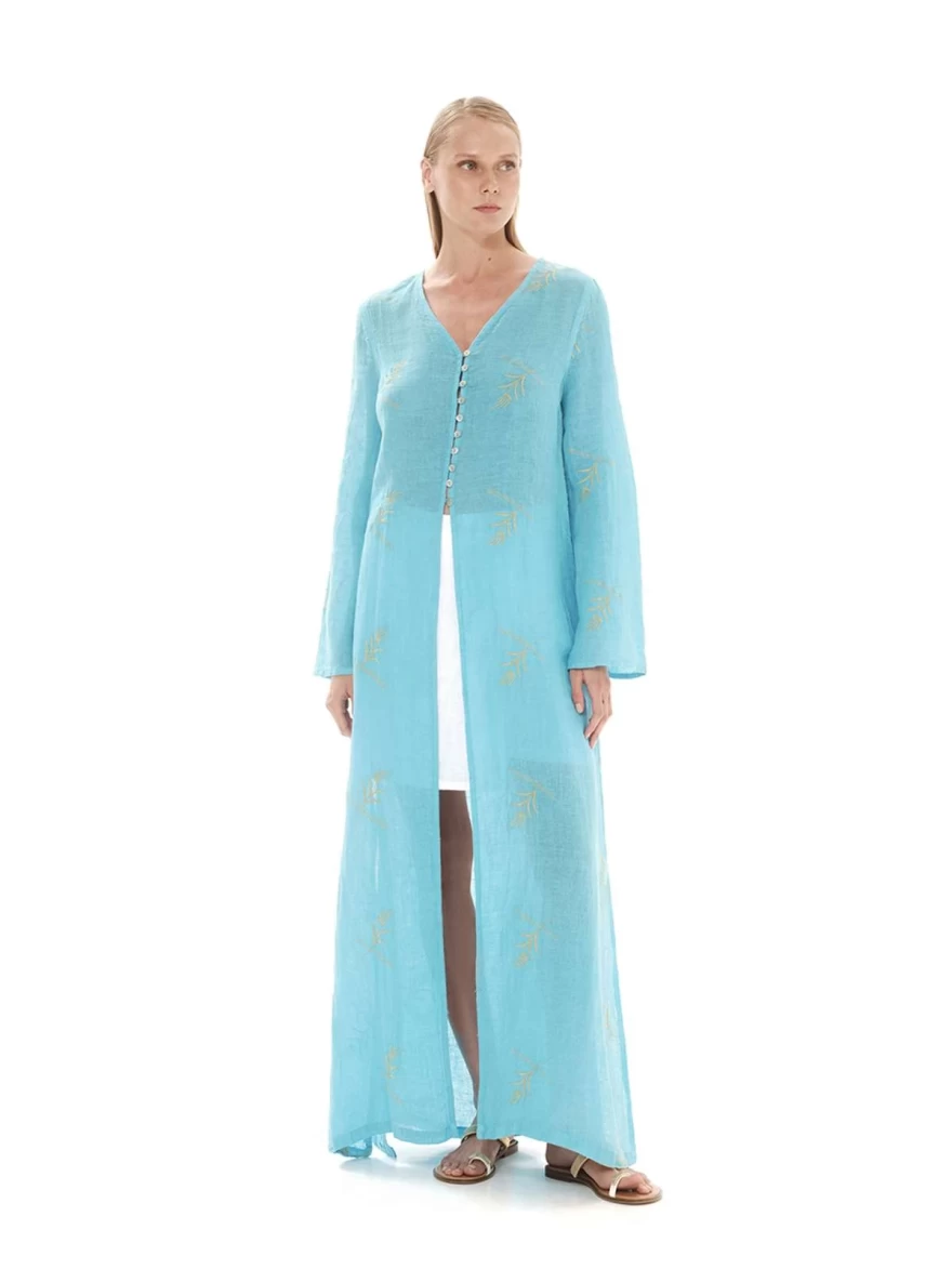 λινό πουκάμισο μακρύ  hariscotton.com