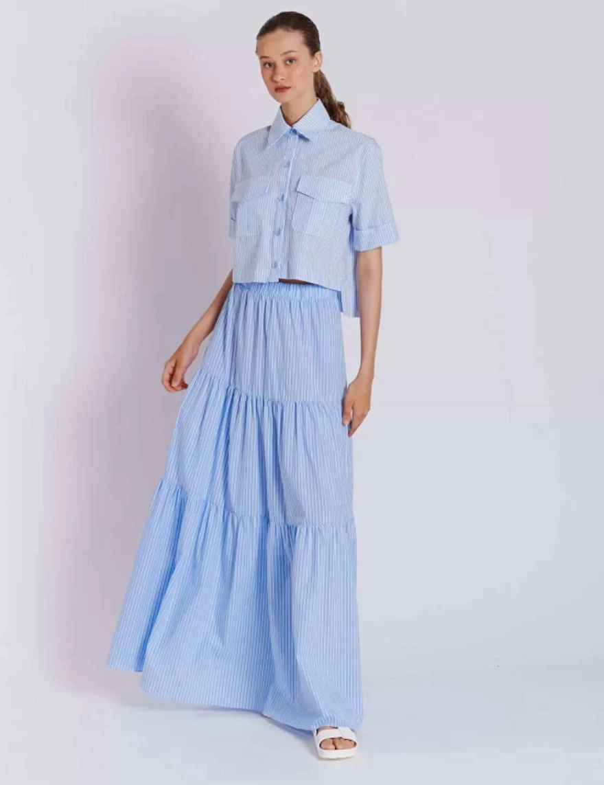 φούστα γαλάζια μάξι favela.gr