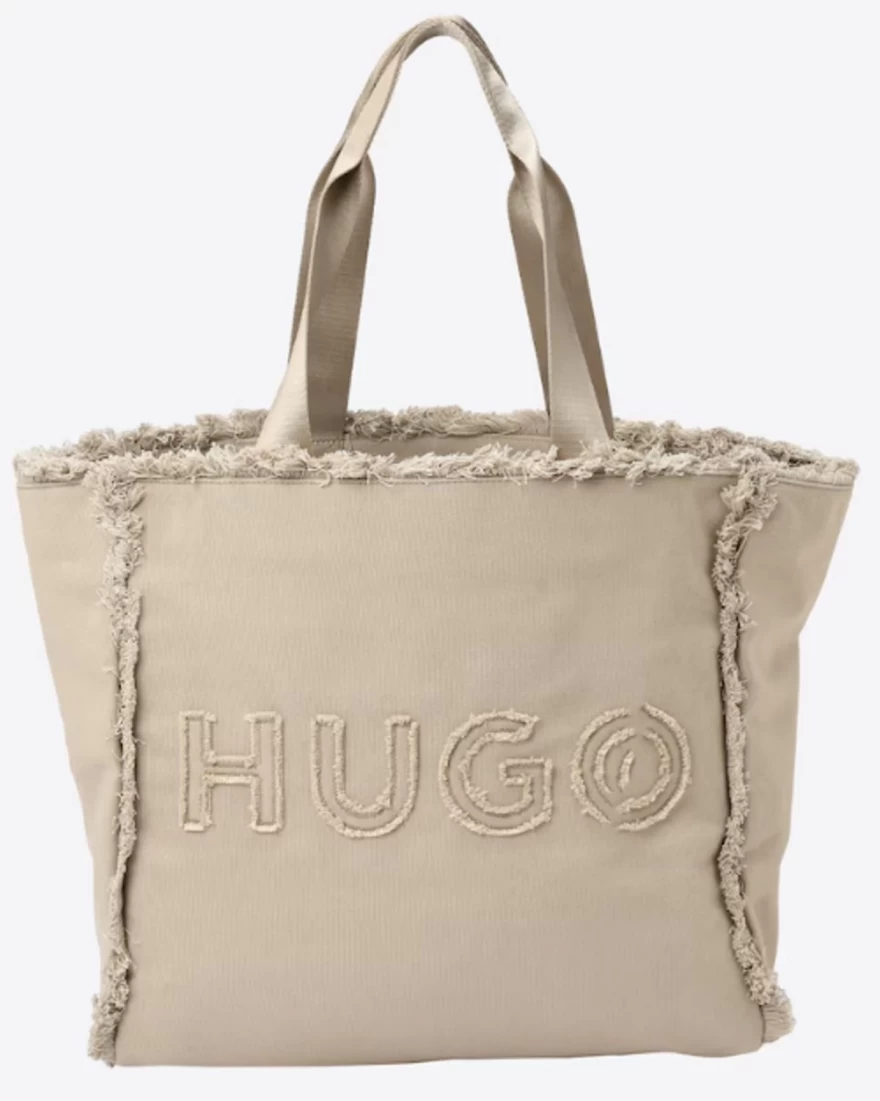 τσάντα μπεζ καμβάς