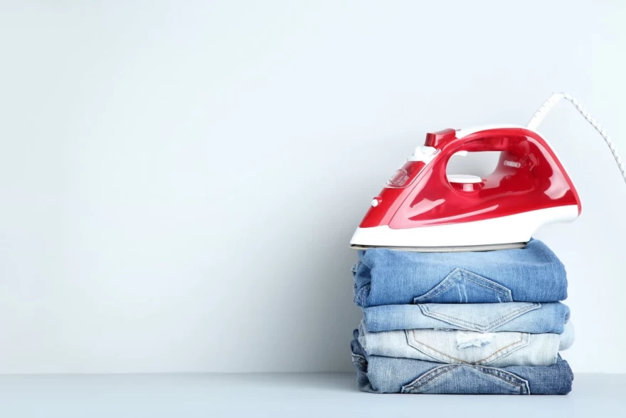 denim clothes with iron