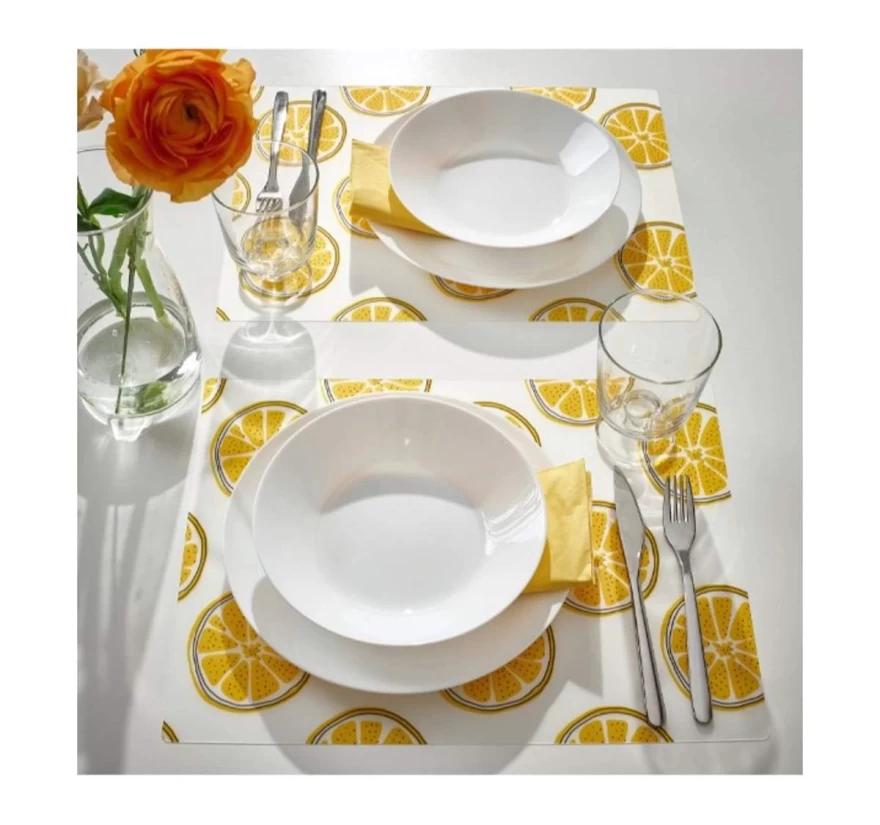 σουπλά με μοτίβα λεμόνια ΙΚΕΑ