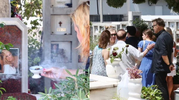 Αλίκη Βουγιουκλάκη: Σε κλίμα συγκίνησης το μνημόσυνο για τα 28 χρόνια από τον θάνατο της - Τα βλέμματα στον Αντώνη και την χήρα του αδερφού τους, Τάκη