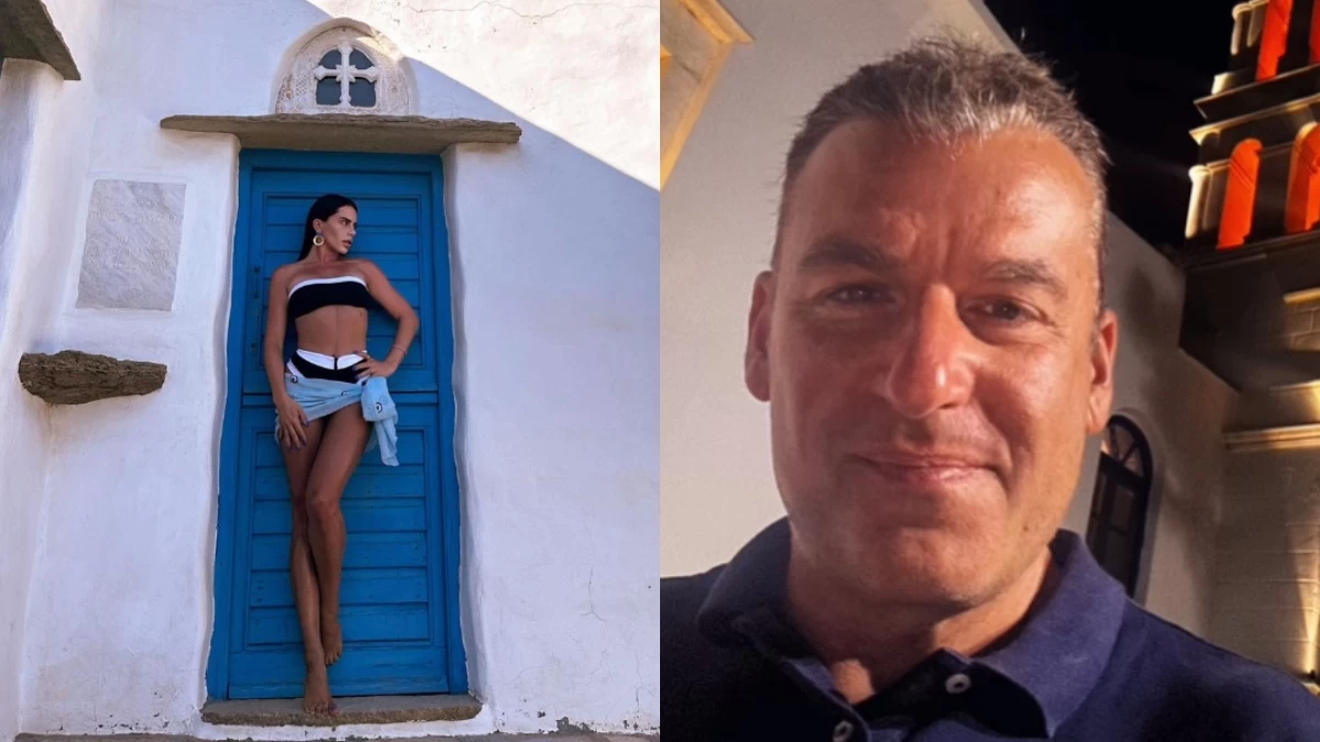 Μαρία Αντωνά: Με πράσινο μίνι φόρεμα και κόκκινο κραγιόν - Η ρομαντική φωτογραφία από την έξοδο με τον Γιώργο Λιάγκα για κρασάκι στην Τήνο