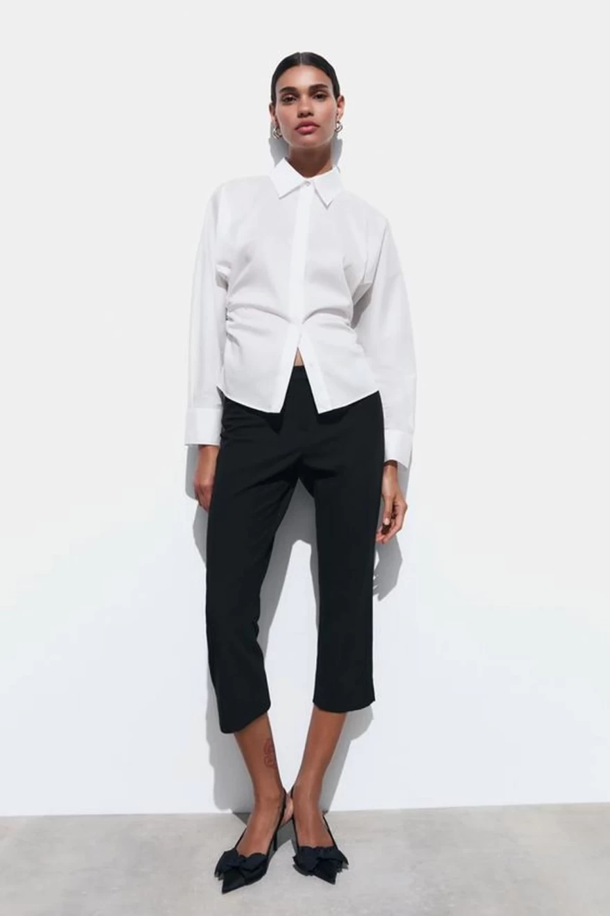 μεσάτο λευκό πουκάμισο zara