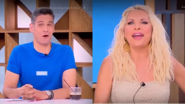 Ελένη Μενεγάκη: «Τέσσερις και μία...» - Ξέσπασε σε γέλια ο Δημήτρης Ουγγαρέζος με την μπηχτή της παρουσιάστριας