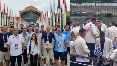 Ολυμπιακοί Αγώνες 2024: Ντυμένοι επίσημα πάνω στο πλωτό σκάφος στο Σηκουάνα - Τα πρώτα πλάνα με τους Έλληνες αθλητές στην παρέλαση