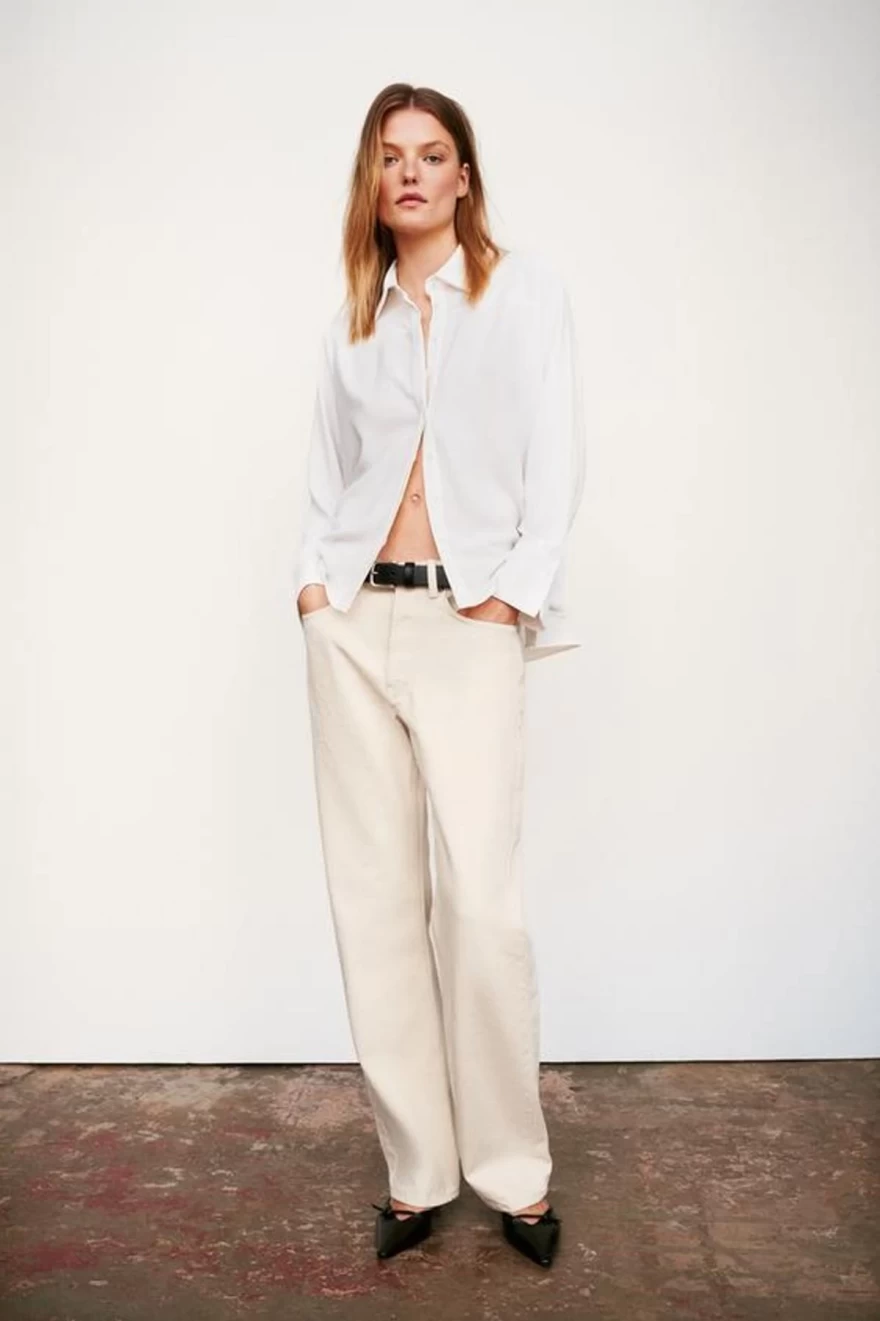 λευκό πουκάμισο zara
