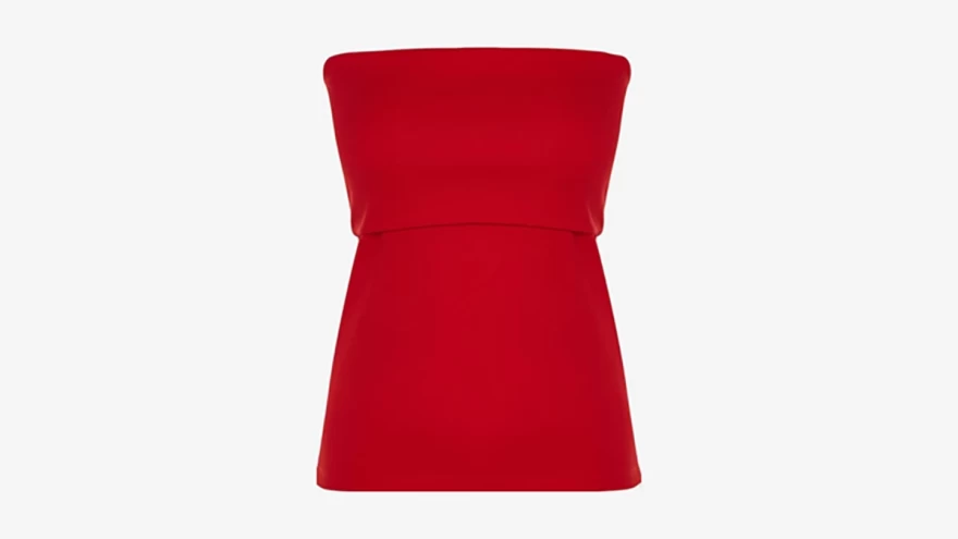 στράπλες κόκκινο τοπ