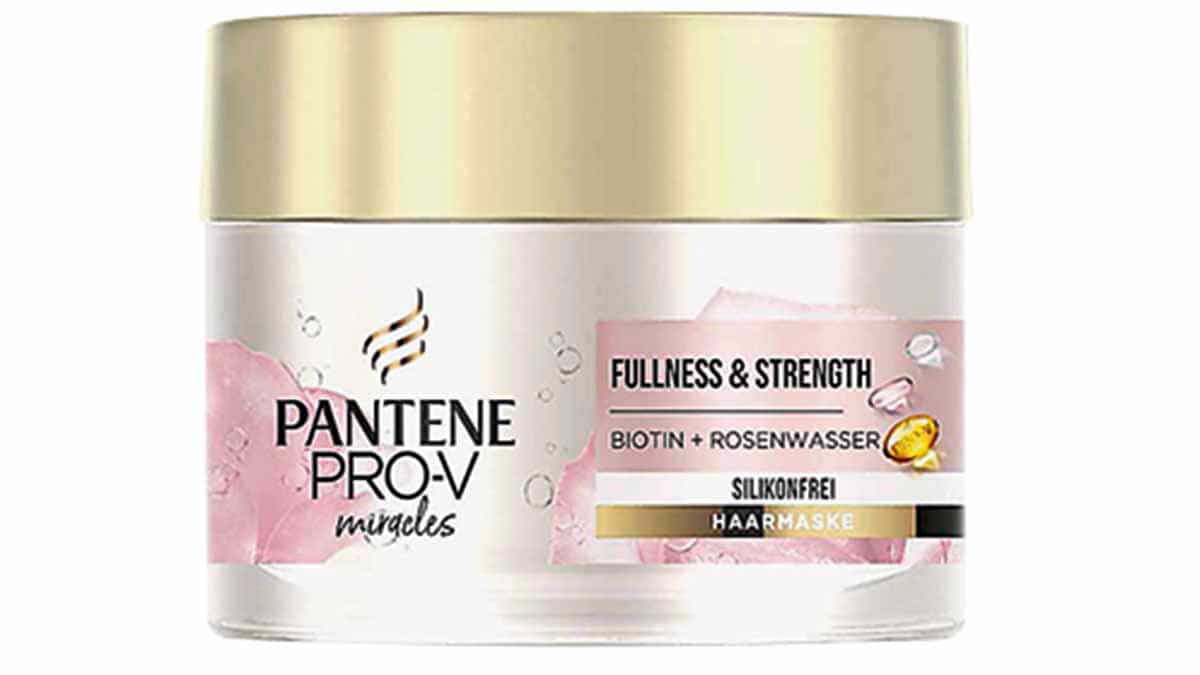 Μάσκα μαλλιών για γεμάτα & μακριά μαλλιά χωρίς σιλικόνη με βιοτίνη και ροδόνερο, Miracles, Body & Strength, Pantene Pro-V