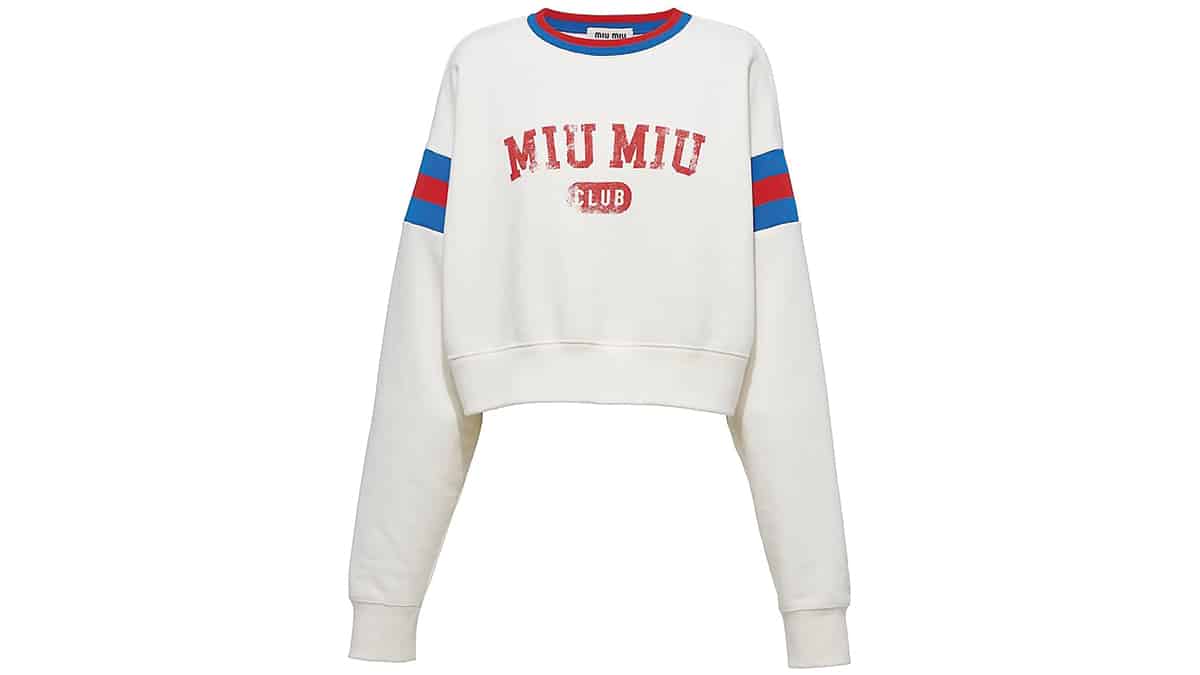 Cropped αθλητικό top και mini φούστα, Miu Miu, farfetch.com