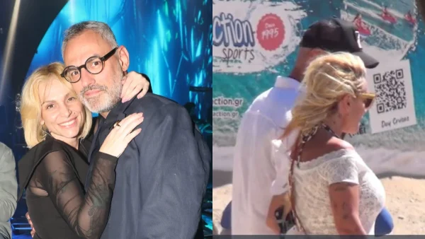 Δεν κατάλαβαν πως τους τραβάει η κάμερα - Αγκαλιά σε παραλία της Μυκόνου Ελεωνόρα Ζουγανέλη και Νίκος Συρίγος