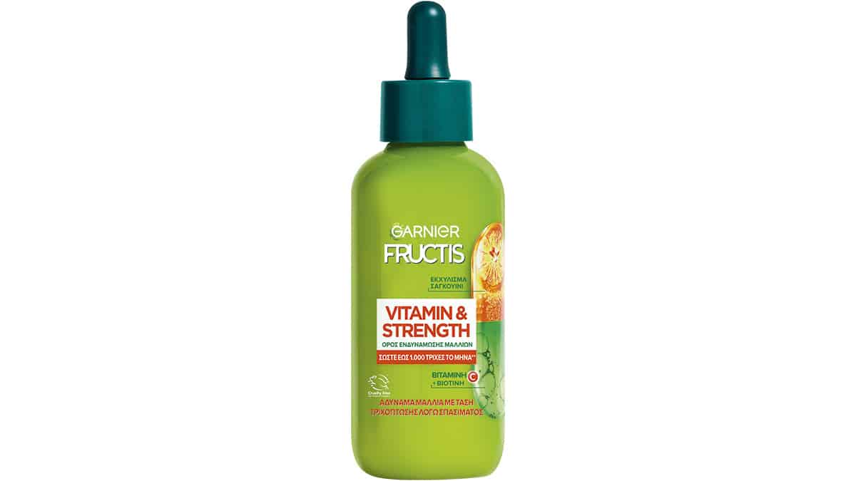 Ορός ενδυνάµωσης µαλλιών, Vitamin & Strength, Fructis, Garnier, €6,99