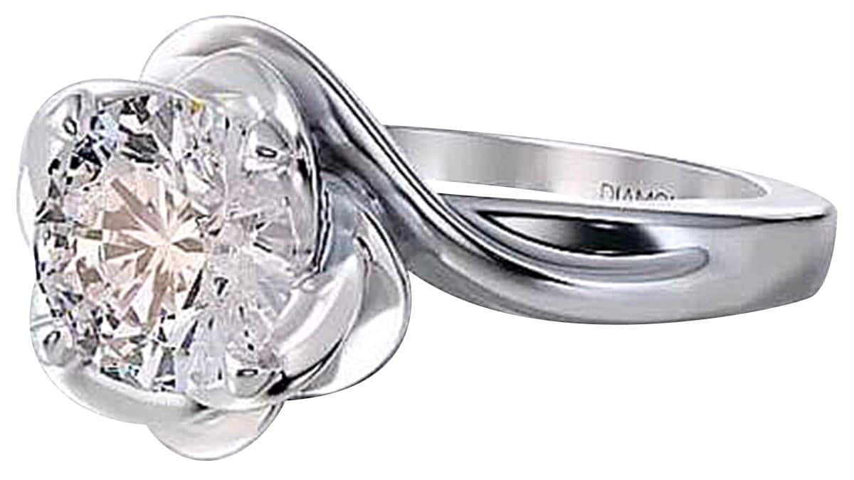 Μονόπετρο δαχτυλίδι από λευκόχρυσο 18Κ και διαμάντι, €736,71, Diamond Jools - www.diamondjools.gr