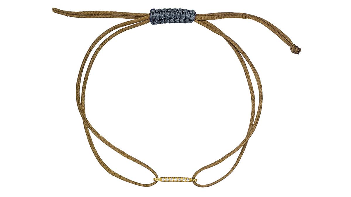 Βραχιόλι με μοτίφ σε κίτρινο χρυσό 14Κ με ζιργκόν, Krinaki Handmade Jewelry, www.krinaki.com