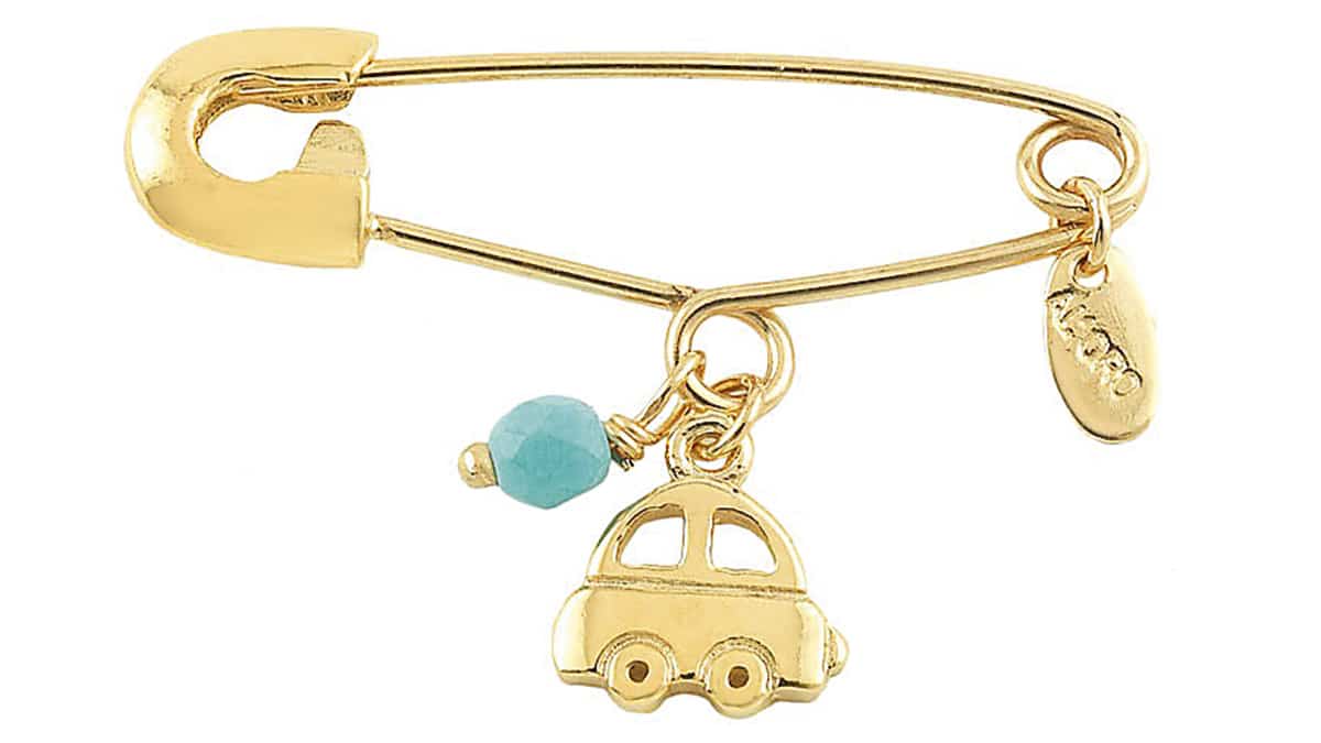 Χρυσή παιδική καρφίτσα, Al’oro Jewellery, www.aloro.gr
