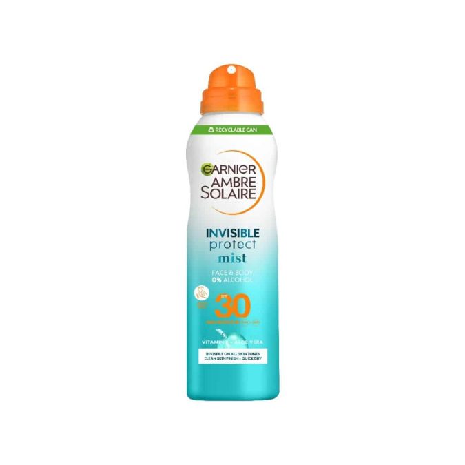 Διάφανο αντηλιακό mist, Ambre Solaire, Invisible Protect Mist SPF30, Garnier, €17,48