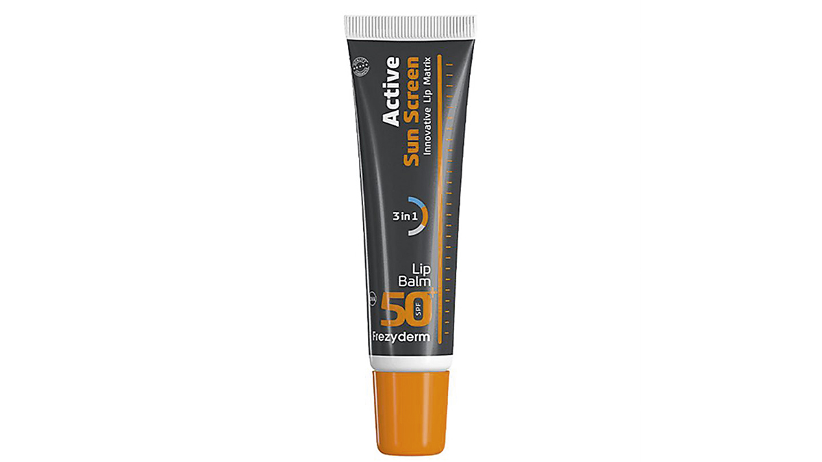 Αντηλιακό χειλιών, Active Sun Screen 3 in 1, Lip Balm SPF50+, Frezyderm, €7,08 (στα Φαρμακεία)