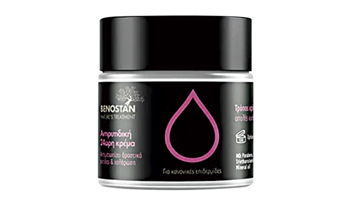 Αντιρυτιδική 24ωρη κρέμα, Nature's Treatment, Benostan, €25,50 (στα Φαρμακεία)