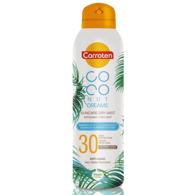 Αντηλιακό ξηρό mist, Coconut Dreams, Suncare Dry Mist SPF30, Carroten, €16,94