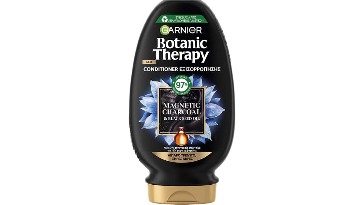 Conditioner εξισορρόπησης για λιπαρό τριχωτό & ξηρές άκρες, Botanic Therapy, Magnetic Charcoal, Garnier, €5,44